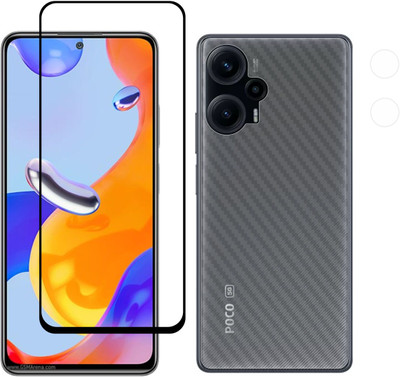Vatsin Front and Back Tempered Glass for Poco F5 5G, Poco F5 5G [Back Carbon Fiber](Pack of 2)