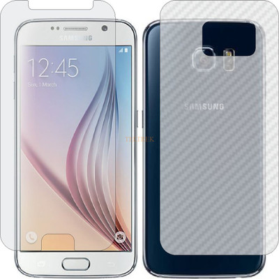 TELTREK Front and Back Tempered Glass for SAMSUNG GALAXY S6 DUOS (Front Matte Finish & Back 3d Carbon Fiber)(Pack of 2)