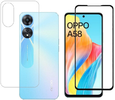 4 YARDS Front and Back Tempered Glass for Oppo A58 (11-D)(Pack of 1)
