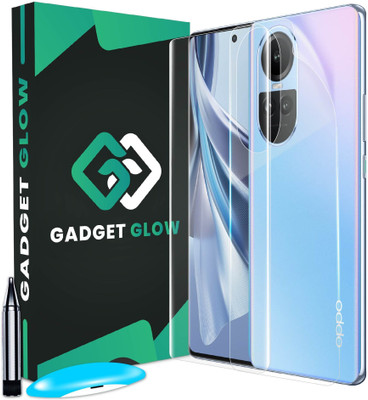 Gadget Glow Front and Back Tempered Glass for Oppo Reno 10 5G, Reno 10 5G, Reno 10 Pro Plus, Oppo Reno 10 Pro, ( 1 UV Tempered Glass with 1 Back Nano Fiber Guard )(Pack of 2)
