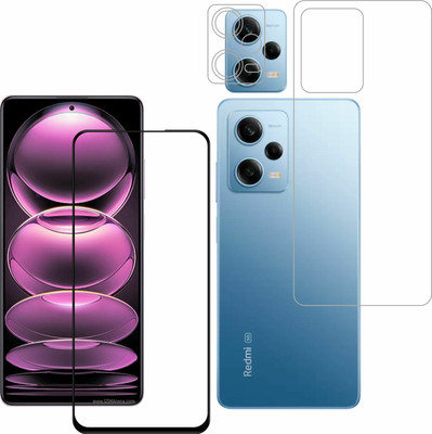 Vatsin Front and Back Tempered Glass for Redmi Note 12 Pro 5G, Redmi Note 12 Pro 5G [With Rear Camera Lens Guard](Pack of 3)
