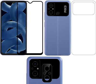 COVER CAPITAL Front and Back Tempered Glass for Xiaomi Poco C55(Pack of 3)