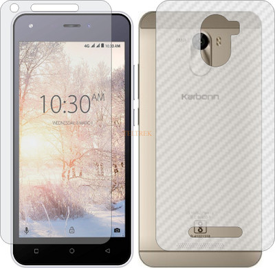 TELTREK Front and Back Tempered Glass for KARBONN AURA POWER 4G PLUS (Front Matte Finish & Back 3d Carbon Fiber)(Pack of 2)