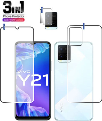 chakoor Front and Back Tempered Glass for VIVO Y21, Y21S ,Y21A, Y21E, Y21T, Y33T, Y33S,(Pack of 3)