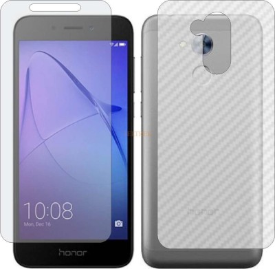 TELTREK Front and Back Tempered Glass for HUAWEI HONOR HOLLY 4 PLUS (Front Matte Finish & Back 3d Carbon Fiber)(Pack of 2)