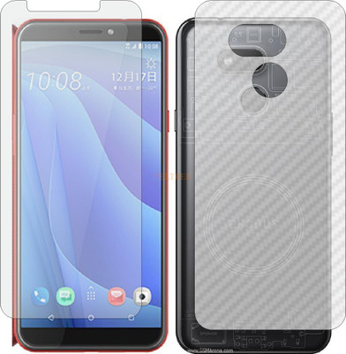 TELTREK Front and Back Tempered Glass for HTC EXODUS 1S (Front Matte Finish & Back 3d Carbon Fiber)(Pack of 2)