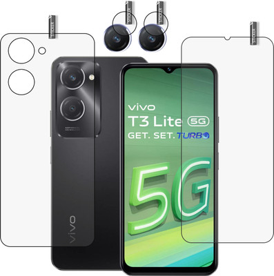 GARUDA GLASS Front and Back Tempered Glass for VIVO T3 Lite 5G with camera lens protector(Pack of 3)