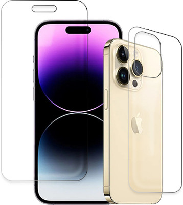 SOMTONE Front and Back Tempered Glass for Apple iPhone 14 Pro FRONT BACK(Pack of 1)