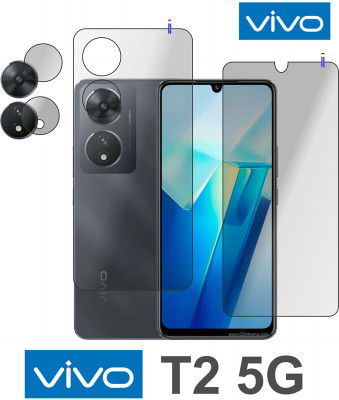 Cinzia Front and Back Tempered Glass for vivo T2 5G(Pack of 3)