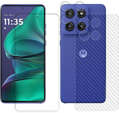 ARBAN Front and Back Tempered Glass for Motorola Edge 60 Stylus 5G Tempered Glass Screen Protector | Anti-Scratch | Edge to Edge Full Coverage | 9H Hardness (1 FRONT SCREEN GUARD + 1 BACK CARBON FIBER SKIN + 1 CAMERA LENS PROTECTOR)(Pack of 1)