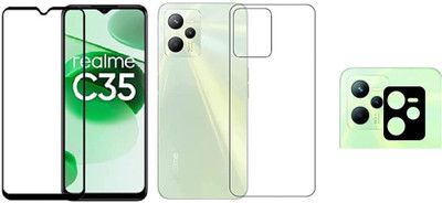 Olonga Front and Back Tempered Glass for Realme C35(Pack of 3)