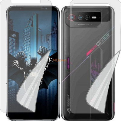 MOBART Front and Back Tempered Glass for ROG PHONE 6 BATMAN EDITION (Edge To Edge TPU, Full Coverage)(Pack of 1)