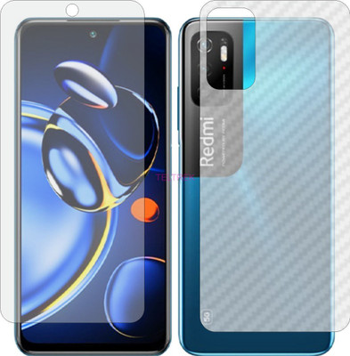 TELTREK Front and Back Tempered Glass for REDMI NOTE 11 SE (Front Matte Finish & Back 3d Carbon Fiber)(Pack of 2)