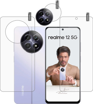 BOMGUARD Front and Back Tempered Glass for REALME 12x 5G with camera lens protector(Pack of 3)