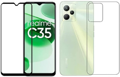 Olonga Front and Back Tempered Glass for Realme C35(Pack of 3)