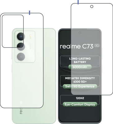 DESIBUZZ Front and Back Tempered Glass for realme C73 5G(Pack of 2)