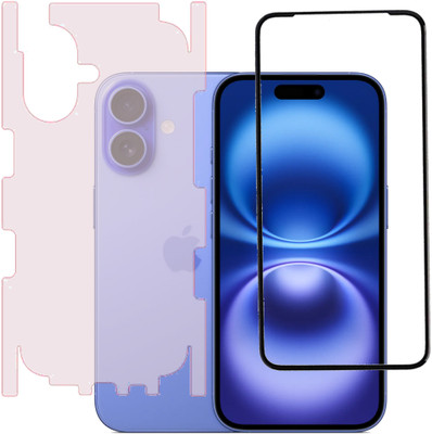 KMPERED Front and Back Tempered Glass for IPHONE 16, iphone 16(Pack of 1)