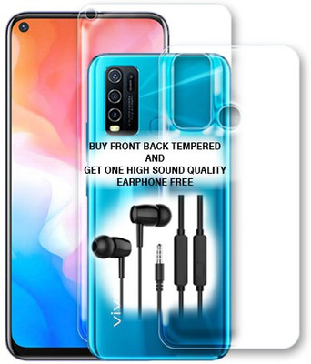 SOMTONE Front and Back Tempered Glass for vivo Y30 FRONT BACK TEMPERED GLASS BUY AND GET EARPHONE FREE(Pack of 1)