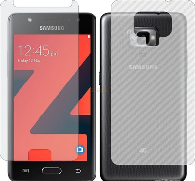 TELTREK Front and Back Tempered Glass for SAMSUNG Z4 (Front Matte Finish & Back 3d Carbon Fiber)(Pack of 2)