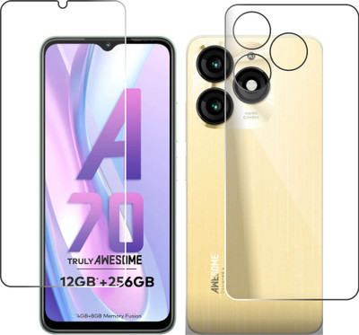 chakoor Front and Back Tempered Glass for Itel A70(Pack of 3)