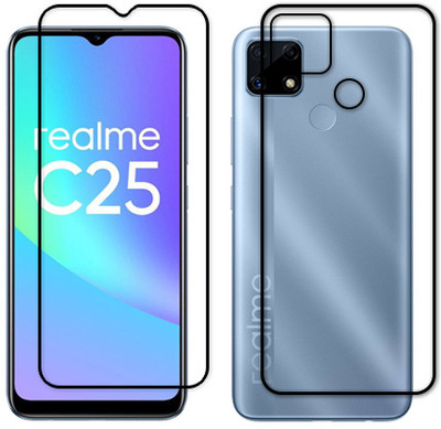 MUTAALI Front and Back Tempered Glass for REALME C25(Pack of 1)