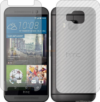 TELTREK Front and Back Tempered Glass for HTC ONE M9 (Front Matte Finish & Back 3d Carbon Fiber)(Pack of 2)