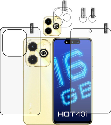GARUDA GLASS Front and Back Tempered Glass for INFINIX HOT 40i with camera lens protector(Pack of 3)