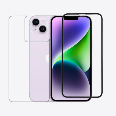 MagicalTech Front and Back Tempered Glass for iPhone 14 Plus Front Edge To Edge Tempered & Back Flexible Screen Protector Anti-Fingerprint/Scratch(Pack of 2)