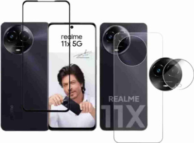 GLAMEECH Front and Back Tempered Glass for Realme 11x 5G(Pack of 3)