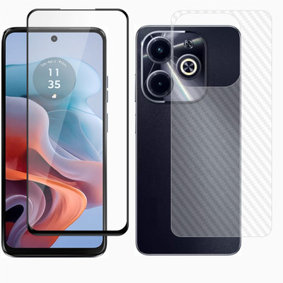 Vatsin Front and Back Tempered Glass for Infinix Smart 8 Plus, Infinix Smart 8 Plus [Back Carbon Fiber](Pack of 2)