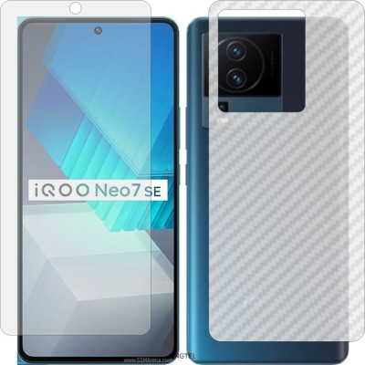 ZINGTEL Front and Back Tempered Glass for VIVO IQOO NEO 7 SE V2238 (Front Matte Finish & Back 3d Carbon Fiber)(Pack of 2)