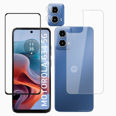 Ten To 11 Front and Back Tempered Glass for Motorola G45 5G, Motorola G45 5G [With Rear Camera Lens Guard](Pack of 3)