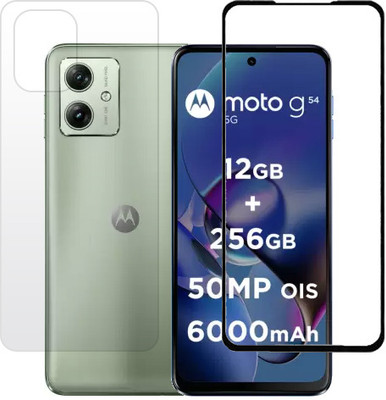 HOBBYTRONICS Front and Back Tempered Glass for Motorola G64, Moto G64 5G(Pack of 2)