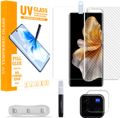 ARBAN Front and Back Tempered Glass for vivo V30 Pro 5G Tempered Glass Screen Protector ( 1 UV TEMPERED GLASS SCREEN PROTECTOR + 1 BACK CARBON FIBER SKIN + 1 CAMERA LENS PROTECTOR ) UV01(Pack of 1)