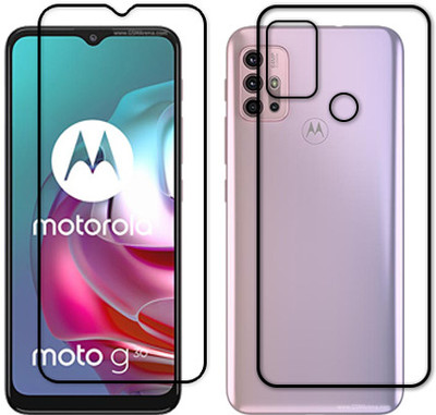 SOMTONE Front and Back Tempered Glass for MOTOROLA MOTO G30(Pack of 2)