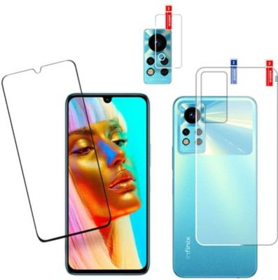 DOWRVIN Front and Back Tempered Glass for Infinix Note 12i front and back , camera lens(Pack of 3)