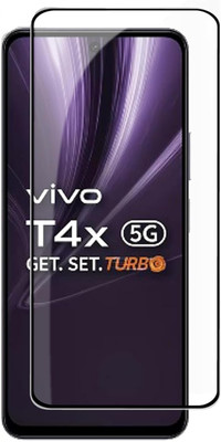 4 YARDS Front and Back Tempered Glass for Vivo T4X 5G Edge to Edge Coverage With Easy to installation kit for Smartphone(Pack of 1)