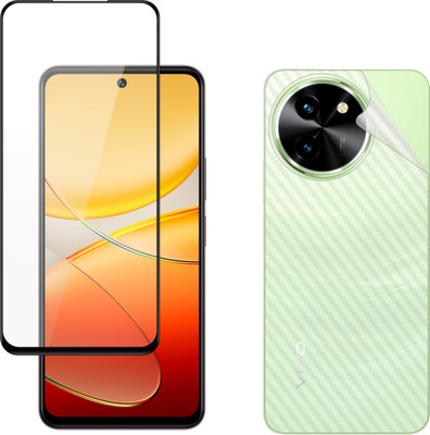 Vatsin Front and Back Tempered Glass for ViVO T3X 5G, ViVO T3X 5G [Back Carbon Fiber](Pack of 2)