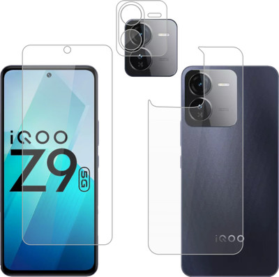 Vatsin Front and Back Tempered Glass for iQOO Z9 5G, iQOO Z9 5G [With Rear Camera Lens Guard](Pack of 3)