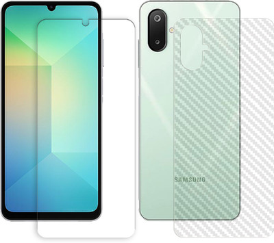 SOMTONE Front and Back Tempered Glass for Samsung Galaxy M06 5G Tempered Glass Screen Protector | Anti-Scratch | Edge to Edge Full Coverage | 9H Hardness (1 FRONT TEMPERED GLASS PROTECTOR + 1 BACK CARBON FIBER SKIN)(Pack of 1) SOMTONE Front and Back Tempered Glass for Samsung Galaxy M06 5G Tempered Glass Screen Protector | Anti-Scratch | Edge to Edge Full Coverage | 9H Hardness (1 FRONT TEMPERED GLASS PROTECTOR + 1 BACK CARBON FIBER SKIN)(Pack of 1)