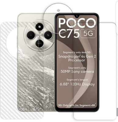ZIDZEE Front and Back Tempered Glass for POCO C75 5G(Pack of 2)