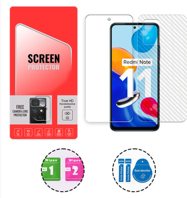 SOMTONE Front and Back Tempered Glass for Xiaomi Redmi Note 11 4G (1 FREE CAMERA LENS) WITH FRONTBACK SCREEN PROTECTOR(Pack of 1)