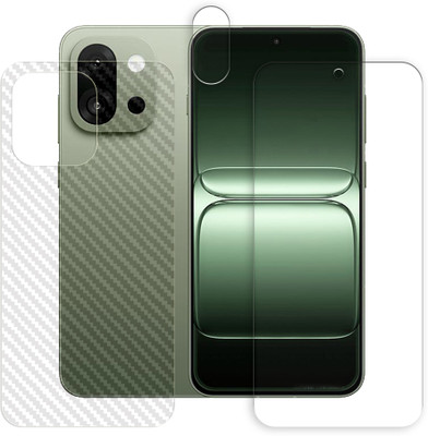 SOMTONE Front and Back Tempered Glass for OnePlus 13s 5G Tempered Glass Screen Protector | Anti-Scratch | Edge to Edge Full Coverage | 9H Hardness ( 1 FRONT SCREEN GUARD + 1 BACK CARBON FIBER SKIN + 1 CAMERA LENS PROTECTOR )(Pack of 1)