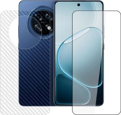 SOMTONE Front and Back Tempered Glass for Oppo A6 GT 5G Tempered Glass Screen Protector | Anti-Scratch | Edge to Edge Full Coverage | 9H Hardness ( 1 FRONT TEMPERED GLASS PROTECTOR + 1 CARBON FIBER BACK ) FX01(Pack of 1)