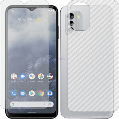 Fasheen Front and Back Tempered Glass for NOKIA G60 (Front Matte Finish & Back 3d Carbon Fiber)(Pack of 2)