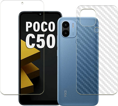 SOMTONE Front and Back Tempered Glass for POCO C50 FRONT BACK(Pack of 1)
