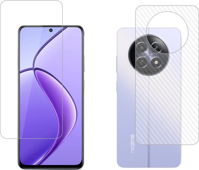 Vatsin Front and Back Tempered Glass for Realme Narzo N65 5G, Realme Narzo N65 5G [Back Carbon Fiber](Pack of 2)