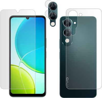 Vatsin Front and Back Tempered Glass for iQOO Z10 Lite, iQOO Z10 Lite [With Rear Camera Lens Guard](Pack of 3)