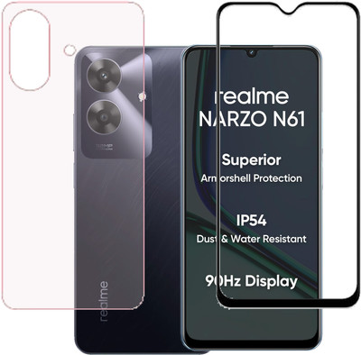 ECMERED Front and Back Tempered Glass for Realme Narzo N61, REALME NARZO N61(Pack of 1)