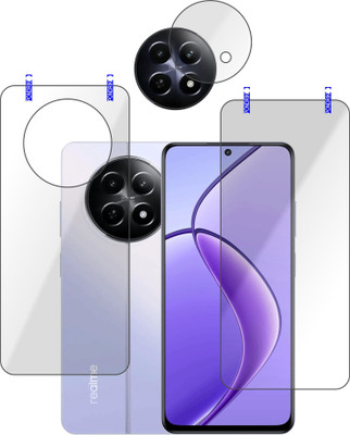 PONDRIK Front and Back Tempered Glass for Realme 12X 5G, Realme 12 5G(Pack of 3)